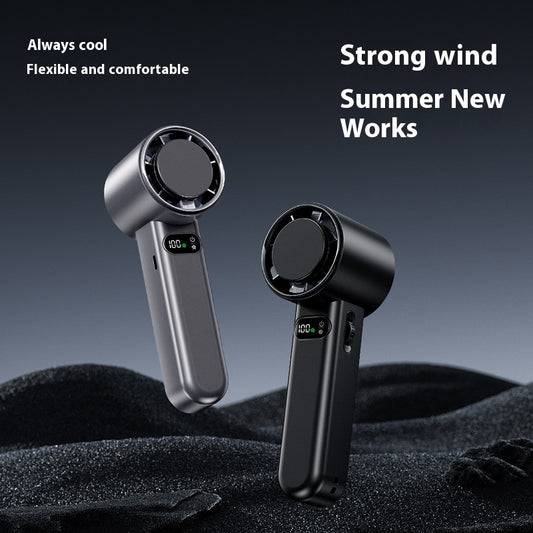2-in-1 Handheld Ice Cooling Fan – USB Rechargeable + Portable Mist